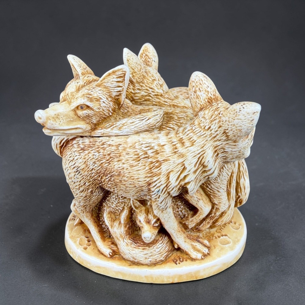 Harmony Kingdom The Foxes Treasure Jest Trinket Box Peter Calvesbert 1995‎ VTG